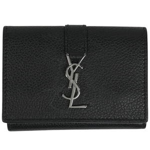 Saint Laurent Origami Wallet YSL Tri Leather Black